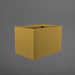 Granada Wide Rectangle Fiberglass Planter in gloss metallic gold against gray background.