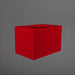 Granada Wide Rectangle Fiberglass Planter in gloss red against gray background.