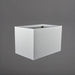 Granada Wide Rectangle Fiberglass Planter in matte bright white against gray background.