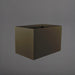 Granada Wide Rectangle Fiberglass Planter in matte bronze against gray background.