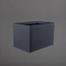 Granada Wide Rectangle Fiberglass Planter in matte charcoal against gray background.