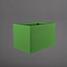 Granada Wide Rectangle Fiberglass Planter in satin green against gray background.