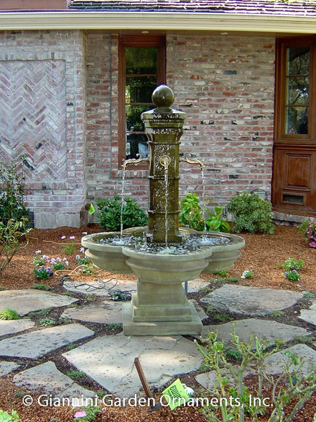 Grand Avignon Courtyard Fountain on stone in action.
