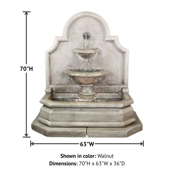 Grand Venasque Wall Fountain with product details.