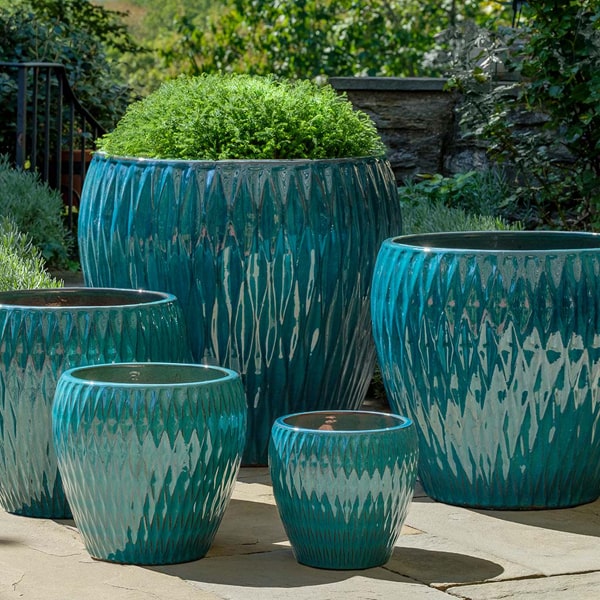 Campania International Harlequin Planter Blue Jade