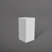 Hollywood Corner Fiberglass Planter in matte bright white against gray background.