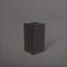 Hollywood Corner Fiberglass Planter in matte charcoal against gray background.