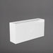 Hollywood Rectangle Fiberglass Planter in gloss bright white against gray background.