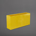 Hollywood Rectangle Fiberglass Planter in gloss saffron against gray background.