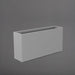 Hollywood Rectangle Fiberglass Planter in matte cement grey against gray background