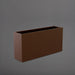 Hollywood Rectangle Fiberglass Planter in matte dark brown against gray background.