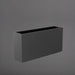 Hollywood Rectangle Fiberglass Planter in matte gunmetal against gray background.