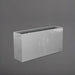 Hollywood Rectangle Fiberglass Planter in metallic silver against gray background.
