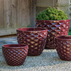 Honeycomb Planter - Plum - S/4 on gravel filled with plants