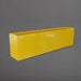 Hudson Extra Long Rectangle Fiberglass Planter in gloss saffron against gray background.