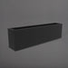 Hudson Extra Long Rectangle Fiberglass Planter in matte charcoal against gray background.