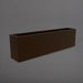 Hudson Extra Long Rectangle Fiberglass Planter in matte dark brown against gray background.