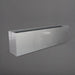 Hudson Extra Long Rectangle Fiberglass Planter in metallic silver against gray background.