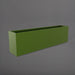 Hudson Extra Long Rectangle Fiberglass Planter in satin green against gray background.
