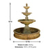 Isola Three Tier Pond Fountain against white background with product details.