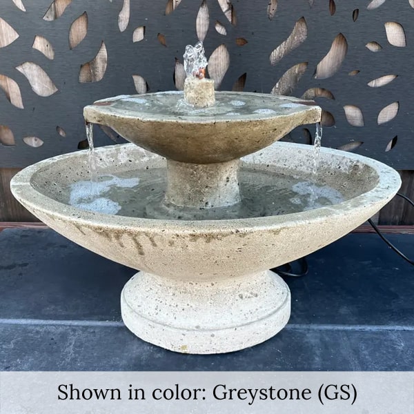 Jensen Oval Fountain on concrete in action