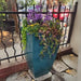 Karis Planter - Agave - S/2 on concrete filled with flowers