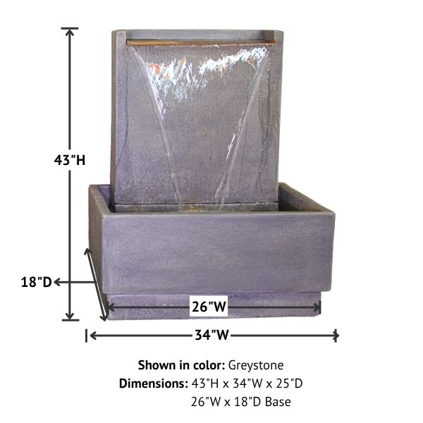 Lamina Wall Fountain, Short with product details.