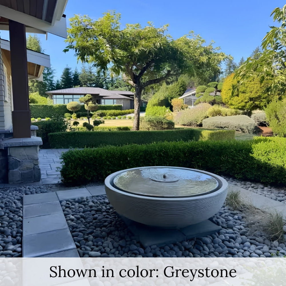 Large Girona Fountain in action in the backyard.