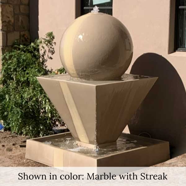 Large Oblique Fountain with ball in marble with streak