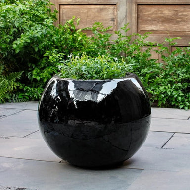 Le Petit Monde Planter on concrete filled with plants.