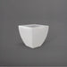 Lima Square Tapered Fiberglass Planter in gloss bright white against gray background.