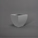 Lima Square Tapered Fiberglass Planter in matte cement grey against gray background.