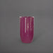 Lisbon Tall Round Tapered Fiberglass Planter in gloss eggplant against gray background.