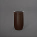 Lisbon Tall Round Tapered Fiberglass Planter in matte dark brown against gray background.