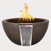 Luna Fire and Water Bowl in chocolate color agaisnt gray background