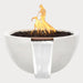 Luna Fire and Water Bowl in limestone color agaisnt gray background