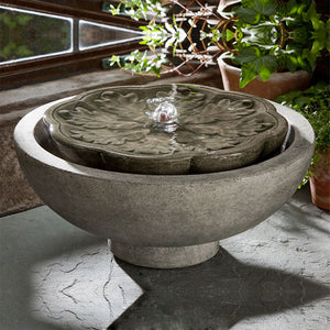 M-Series Flores fountain on concrete in the backyard