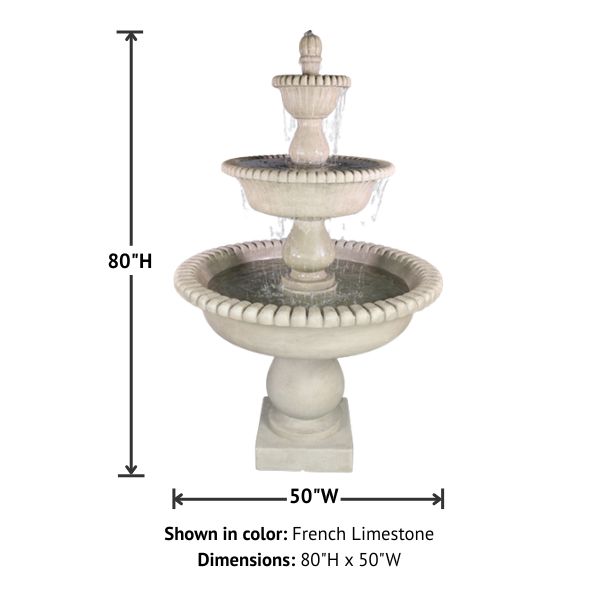 Malibu Three Tier Fountain with product details.