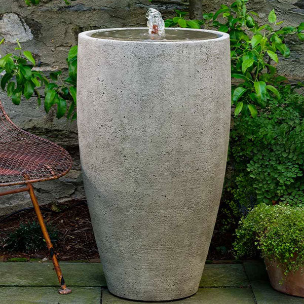 Manzanita Outdoor Bubbler Fountain in action on patio