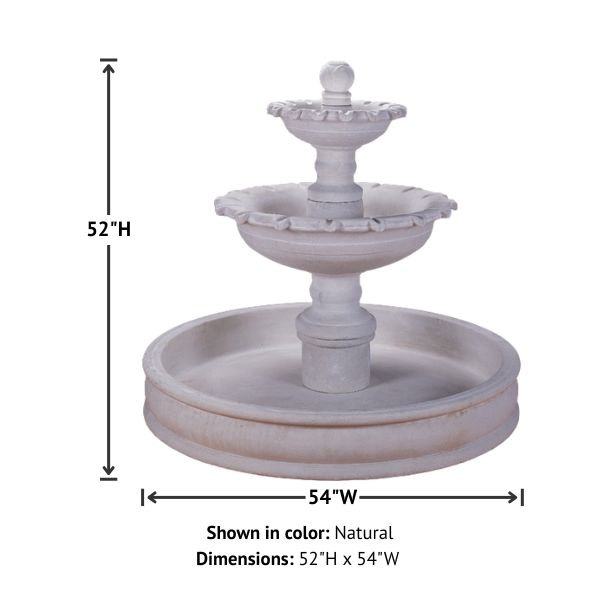 Marina Pond Fountain against white background with product details.