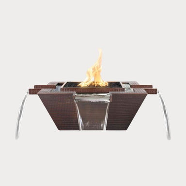 Maya 4 Way Copper Fire Water Bowl against gray background