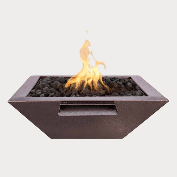 Maya Powder Coated Fire and Water Bowl, Copper Vein against gray background