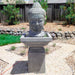 Meditation Buddha Fountain Tall in action in the backyard.