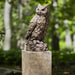Medium Art Pedestal on large horned owl statue