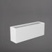 Miami Rectangle Fiberglass Planter in matte bright white against gray background.
