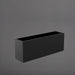 Miami Rectangle Fiberglass Planter in matte charcoal against gray background.