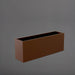 Miami Rectangle Fiberglass Planter in matte dark brown against gray background.