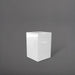 Miami Short Corner Fiberglass Planter in gloss bright white against gray background.