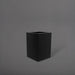 Miami Short Corner Fiberglass Planter in matte black against gray background.