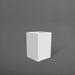 Miami Short Corner Fiberglass Planter in matte bright white against gray background.